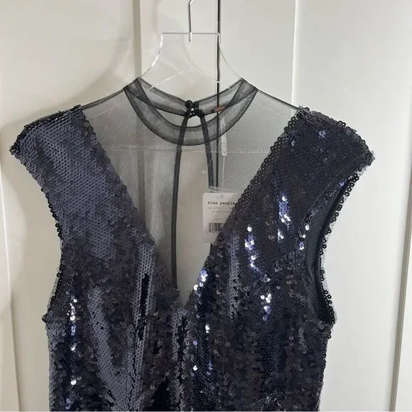Free People Black Sequin Mini Dress - Picture 8 of 16